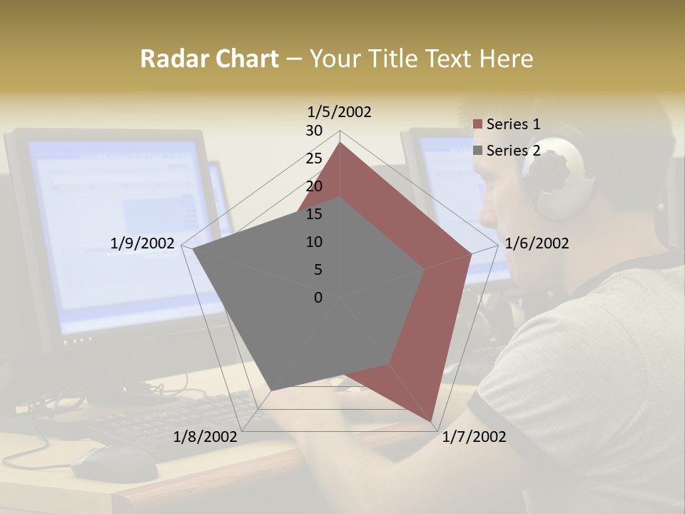 College Student Using Computer Lab. PowerPoint Template