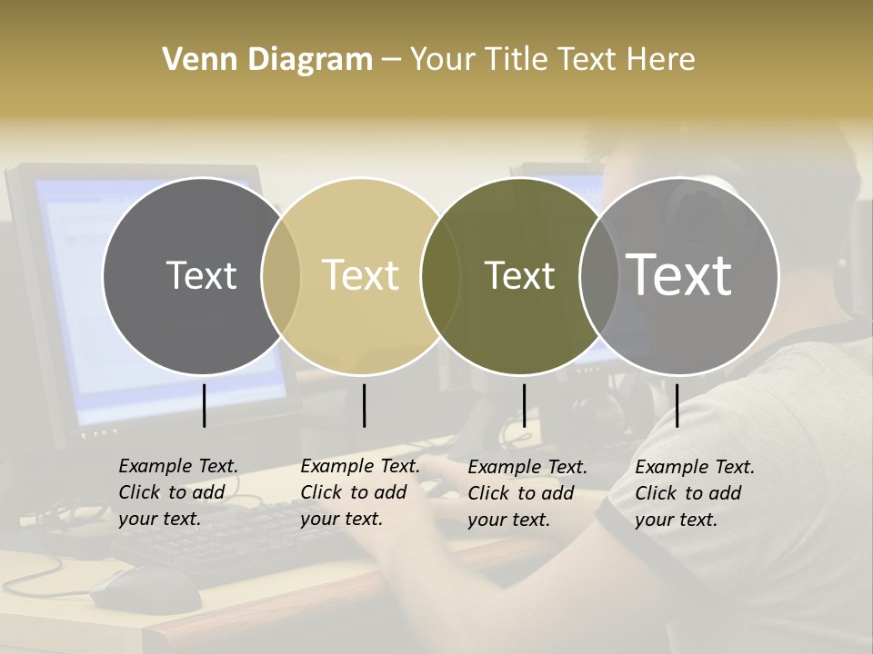 College Student Using Computer Lab. PowerPoint Template