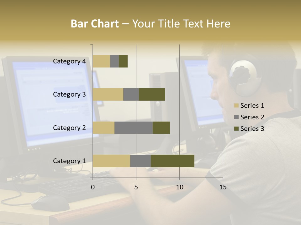 College Student Using Computer Lab. PowerPoint Template