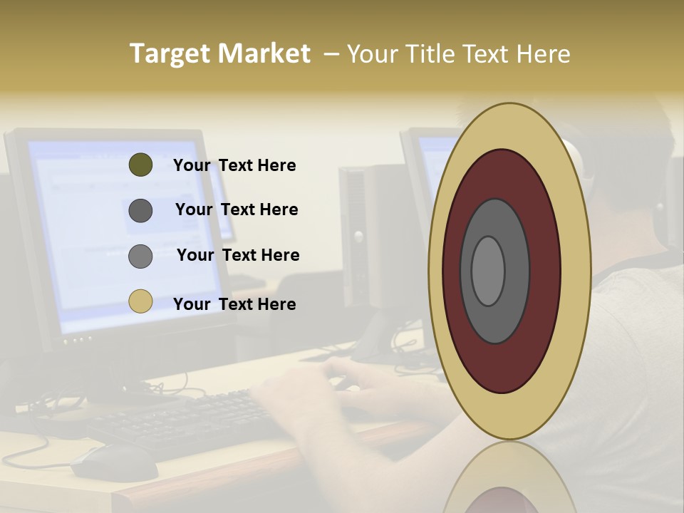 College Student Using Computer Lab. PowerPoint Template