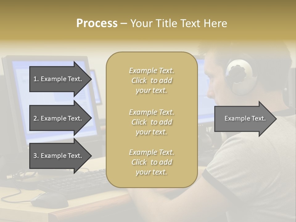 College Student Using Computer Lab. PowerPoint Template