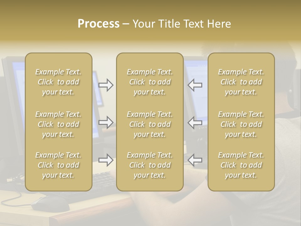 College Student Using Computer Lab. PowerPoint Template