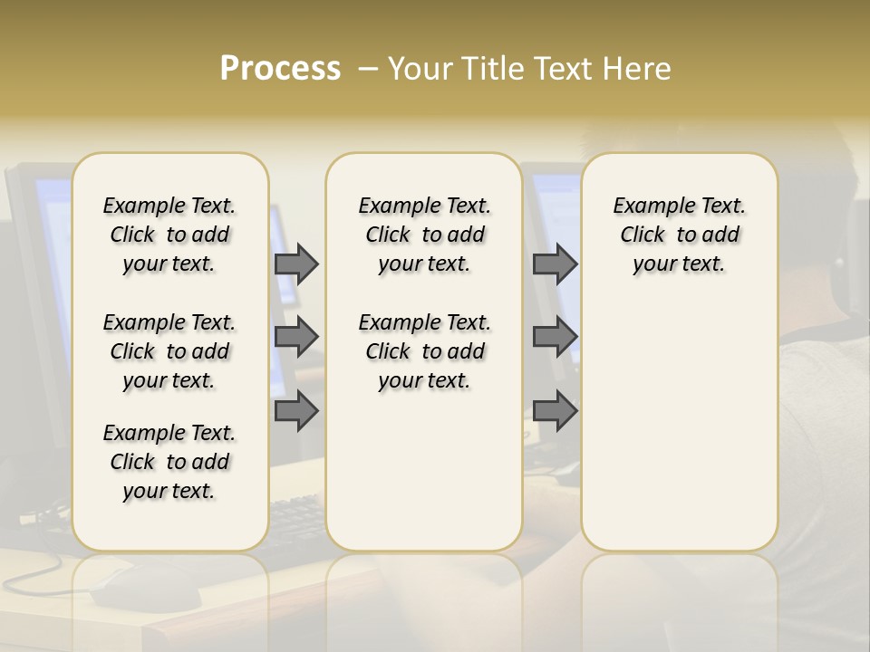 College Student Using Computer Lab. PowerPoint Template