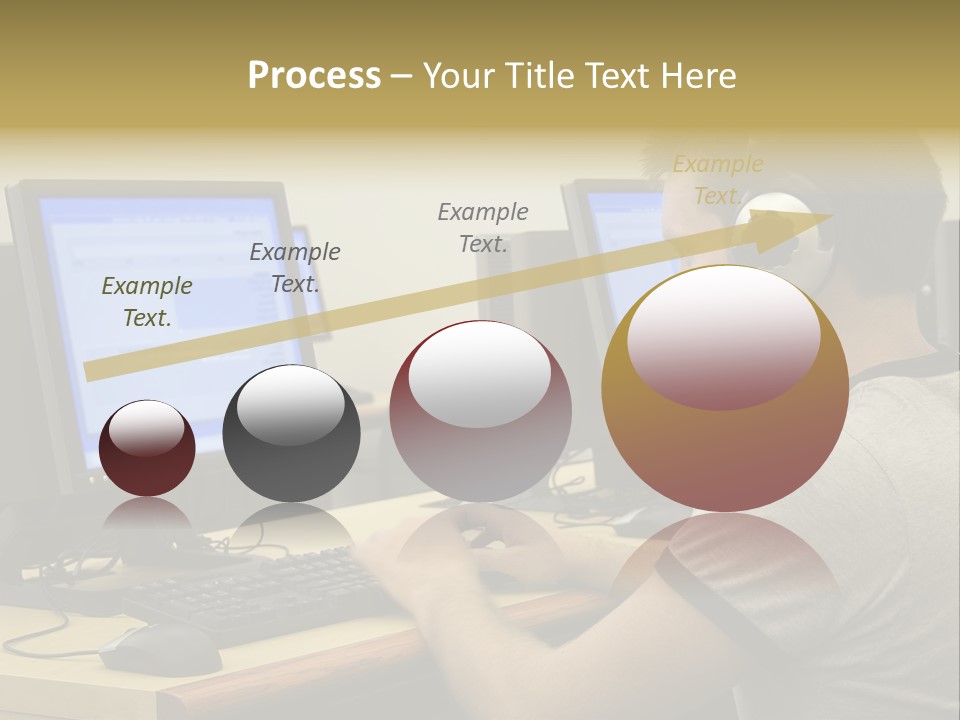 College Student Using Computer Lab. PowerPoint Template