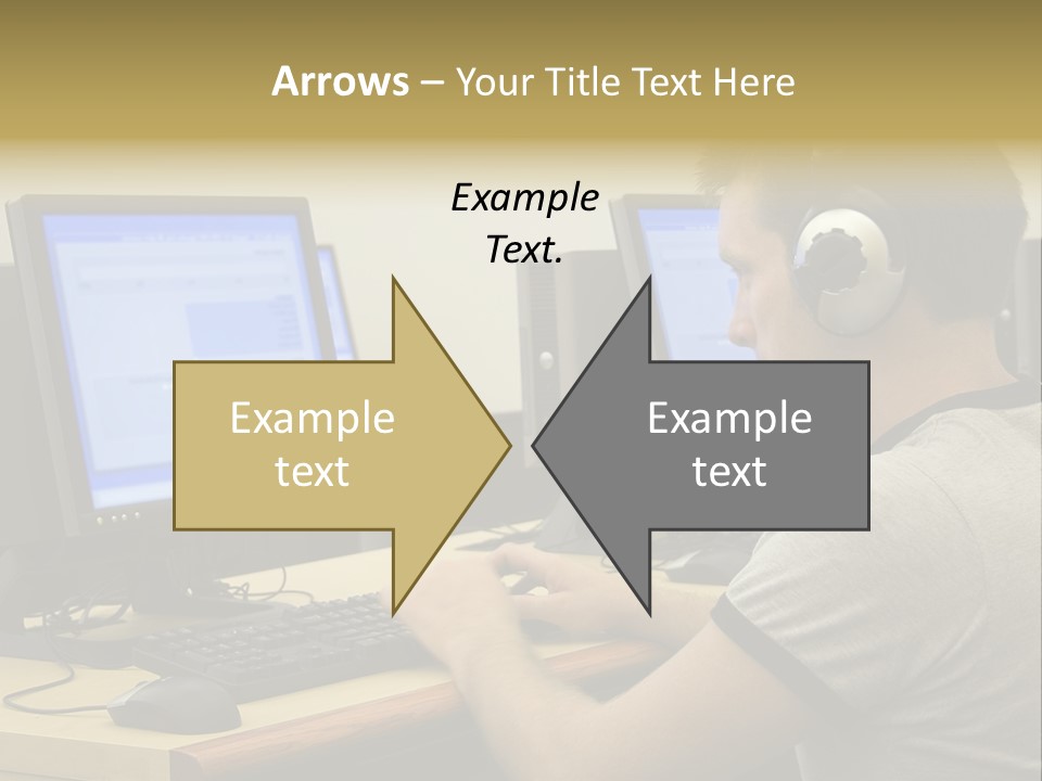 College Student Using Computer Lab. PowerPoint Template
