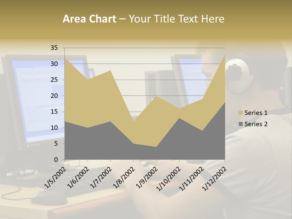 College Student Using Computer Lab. PowerPoint Template