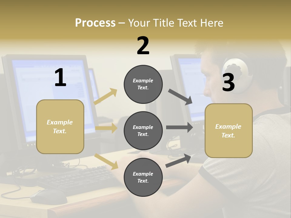 College Student Using Computer Lab. PowerPoint Template