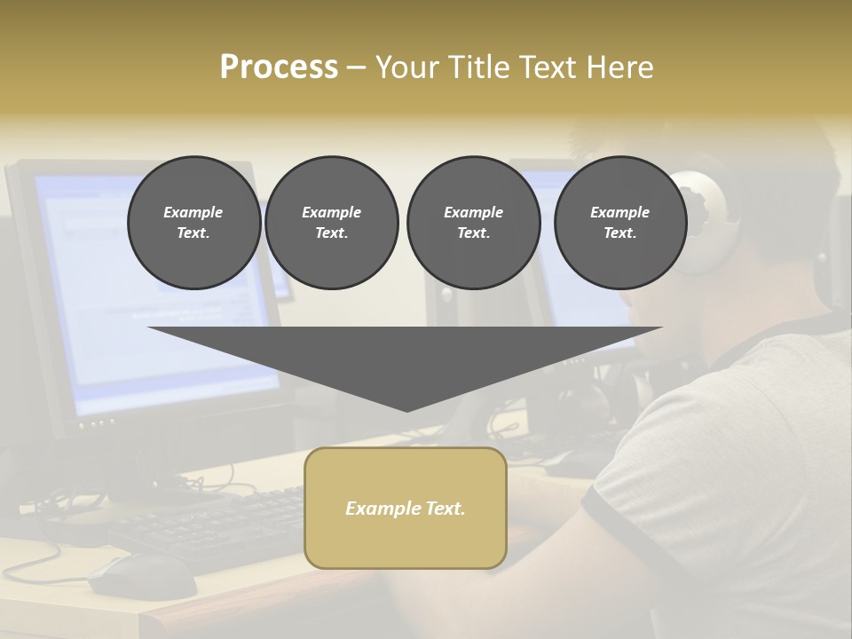 College Student Using Computer Lab. PowerPoint Template