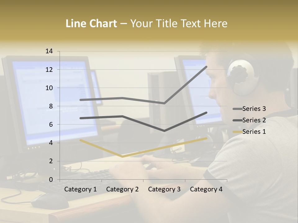 College Student Using Computer Lab. PowerPoint Template