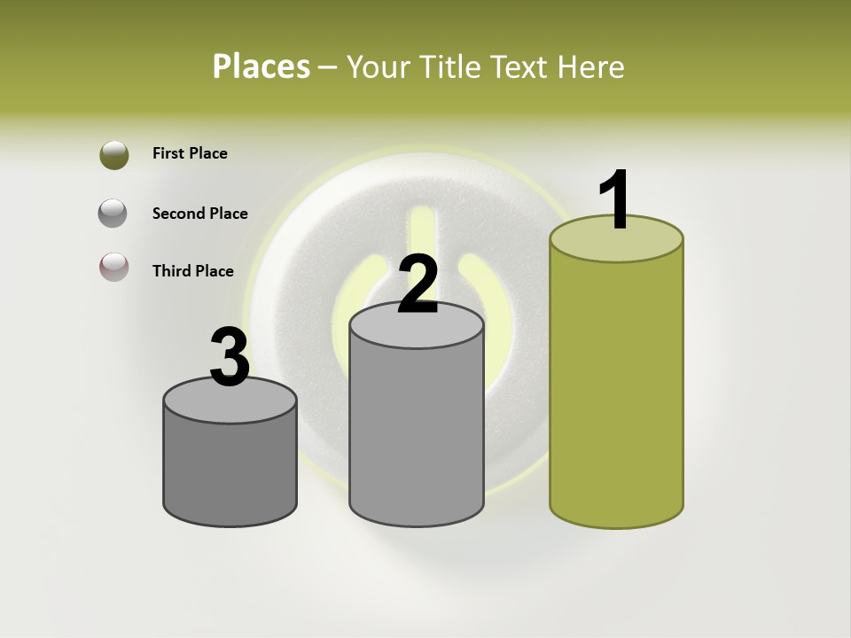 A Power Button With A Green Glow On It PowerPoint Template