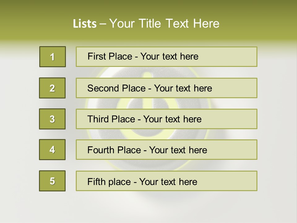 A Power Button With A Green Glow On It PowerPoint Template