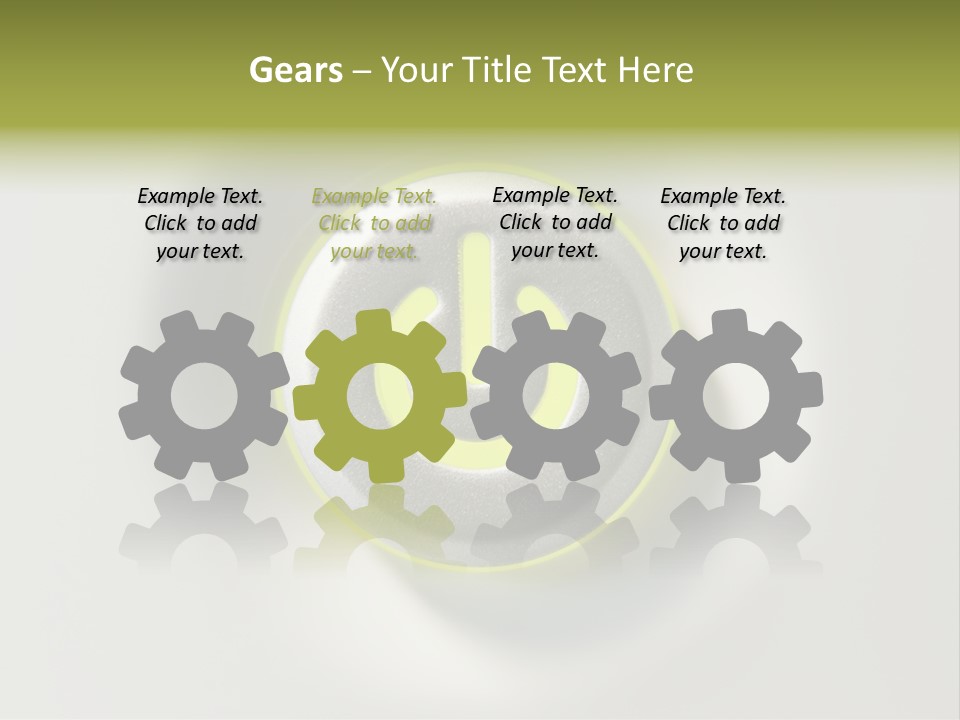 A Power Button With A Green Glow On It PowerPoint Template