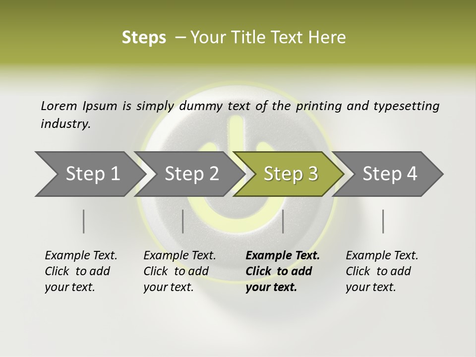 A Power Button With A Green Glow On It PowerPoint Template