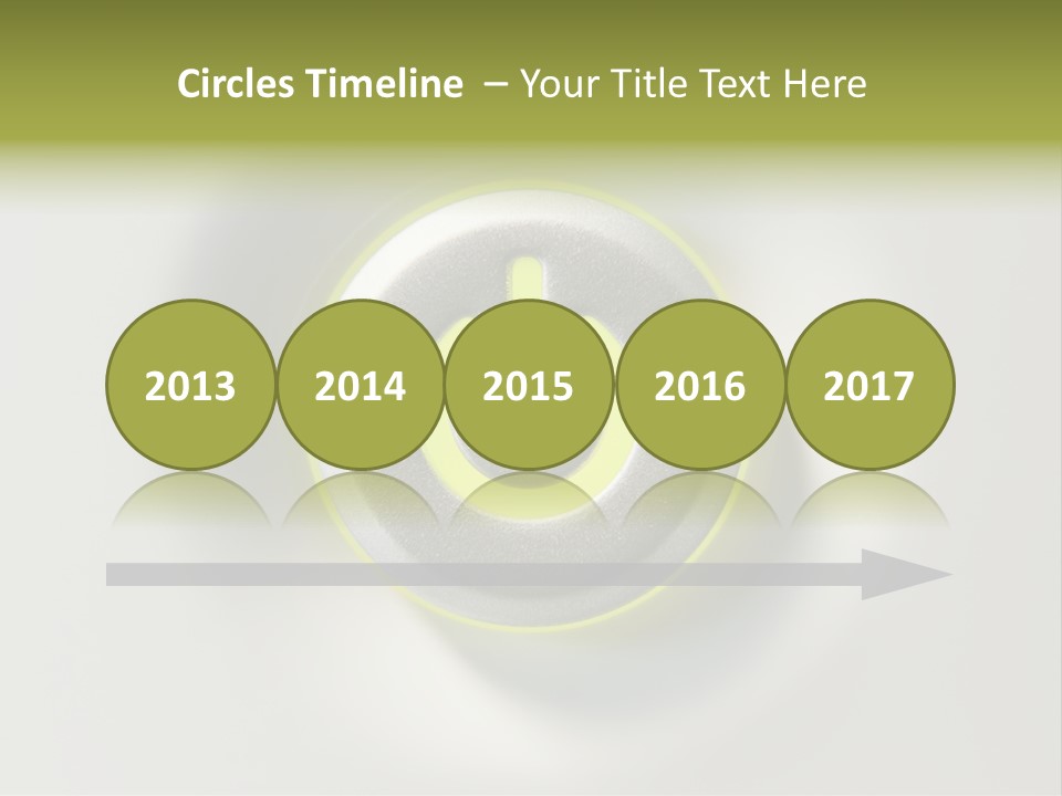 A Power Button With A Green Glow On It PowerPoint Template