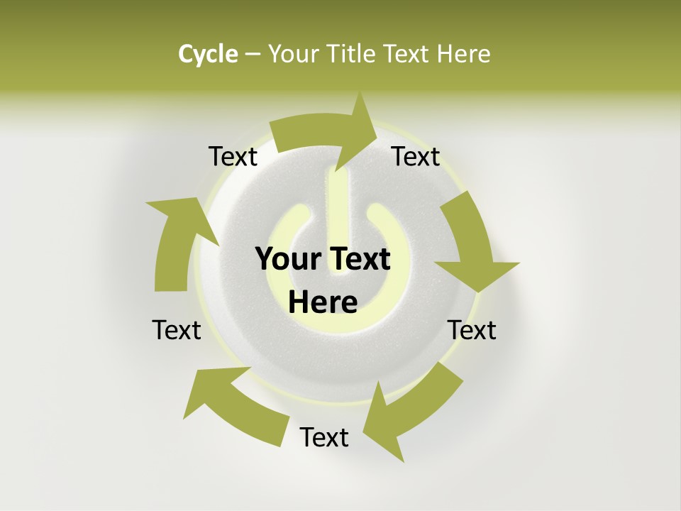 A Power Button With A Green Glow On It PowerPoint Template