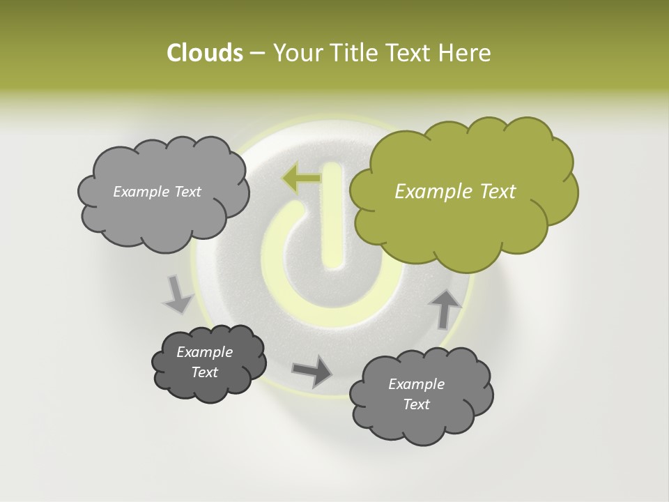A Power Button With A Green Glow On It PowerPoint Template