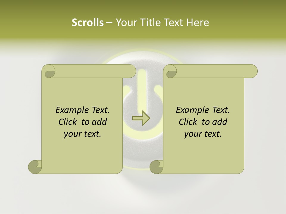 A Power Button With A Green Glow On It PowerPoint Template