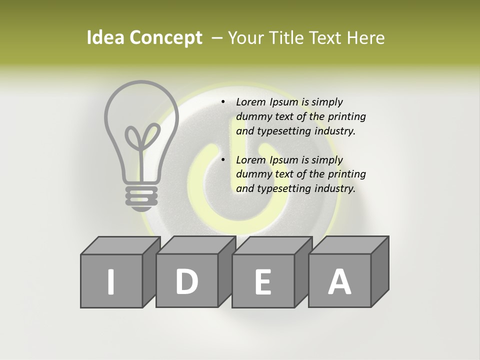 A Power Button With A Green Glow On It PowerPoint Template