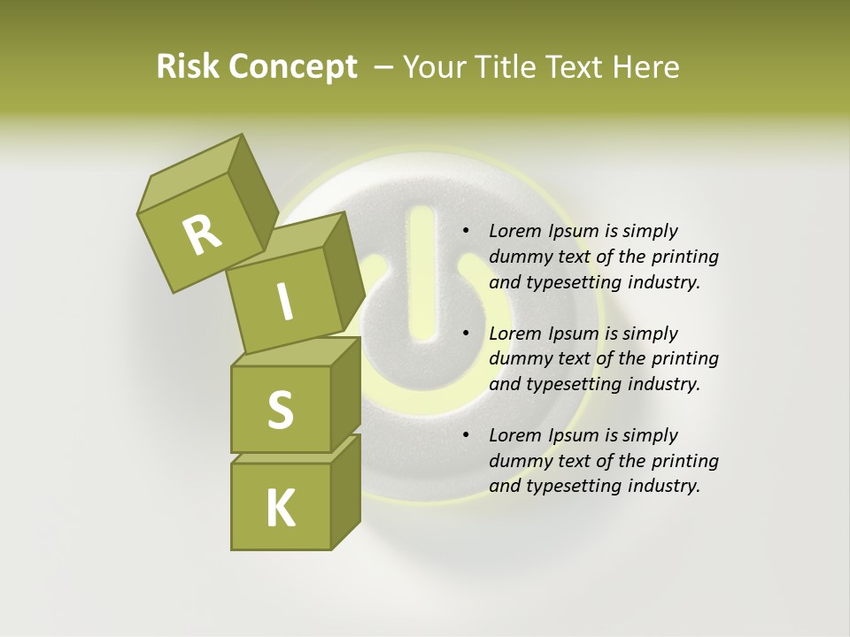 A Power Button With A Green Glow On It PowerPoint Template