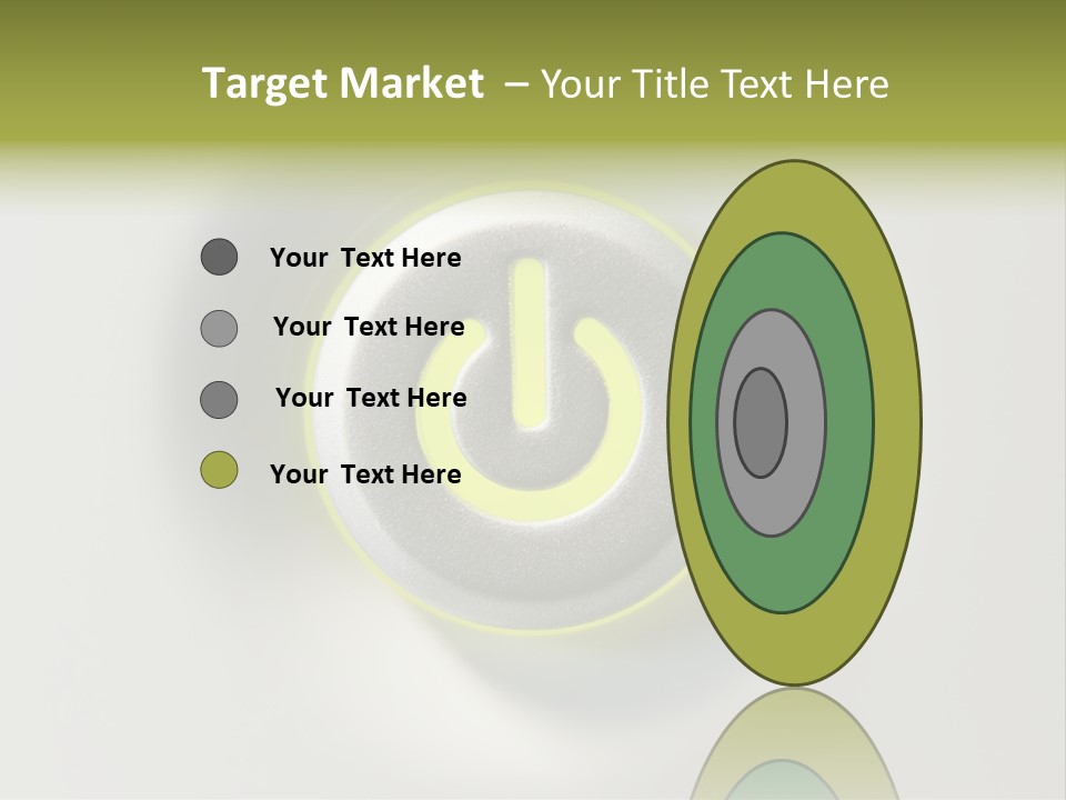 A Power Button With A Green Glow On It PowerPoint Template