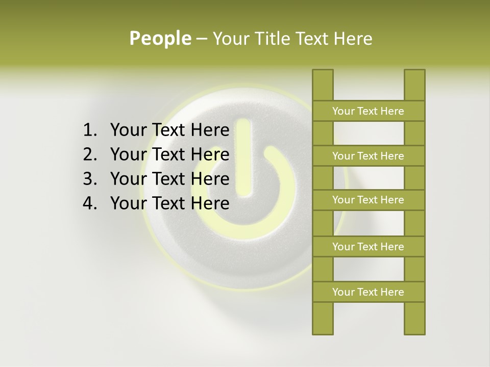 A Power Button With A Green Glow On It PowerPoint Template