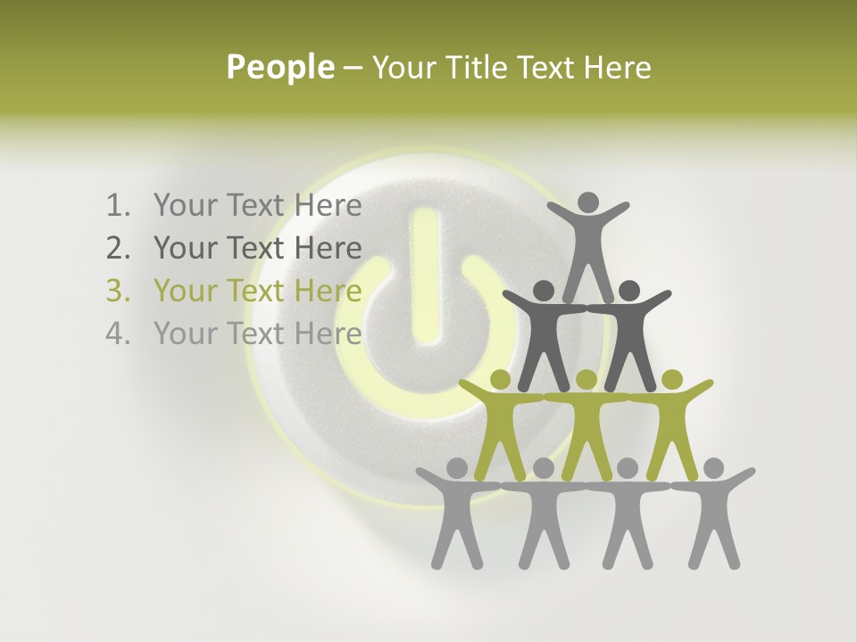 A Power Button With A Green Glow On It PowerPoint Template