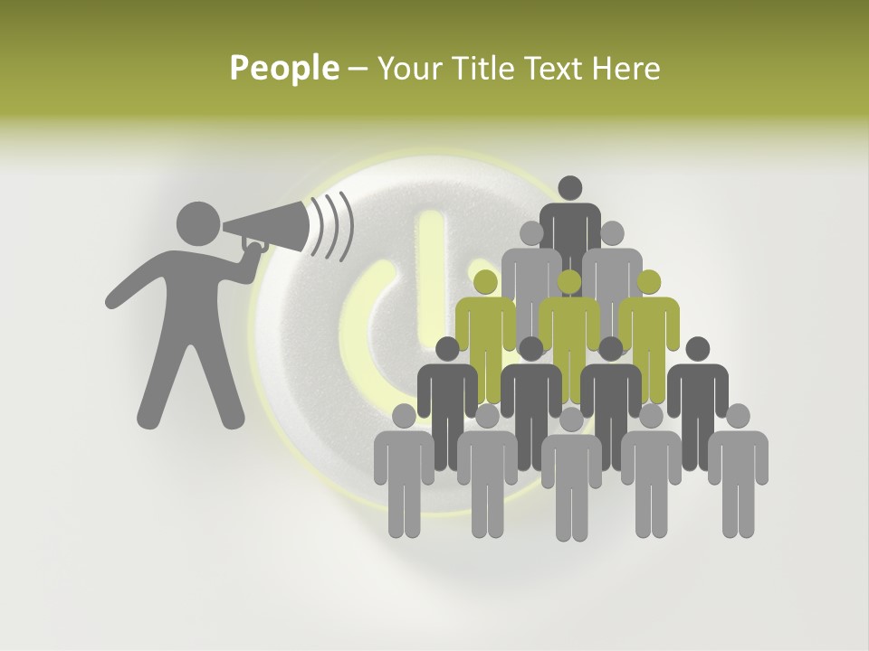 A Power Button With A Green Glow On It PowerPoint Template