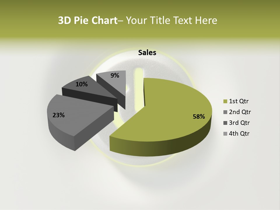 A Power Button With A Green Glow On It PowerPoint Template