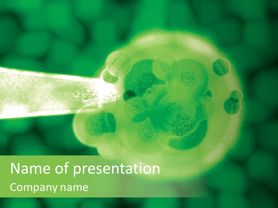 3D Green Plant Cell Matter Medical Illustration PowerPoint Template