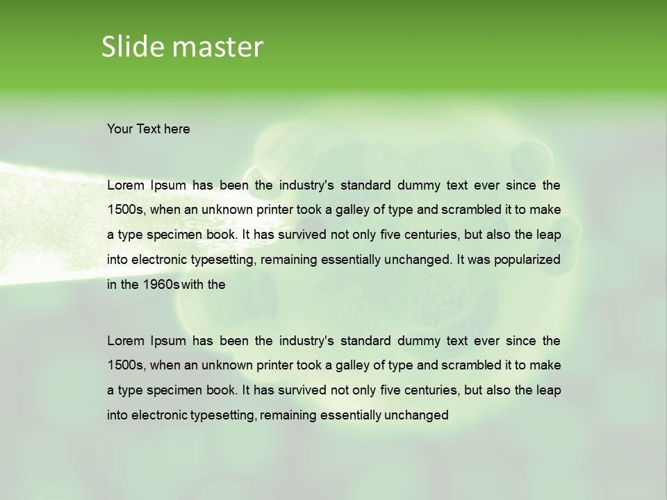 3D Green Plant Cell Matter Medical Illustration PowerPoint Template