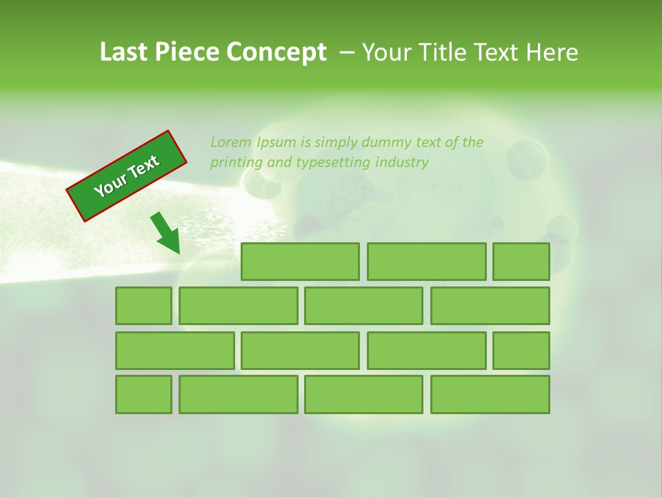 3D Green Plant Cell Matter Medical Illustration PowerPoint Template