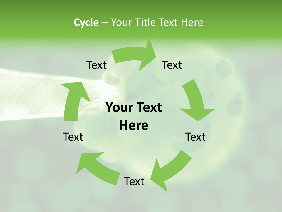 3D Green Plant Cell Matter Medical Illustration PowerPoint Template