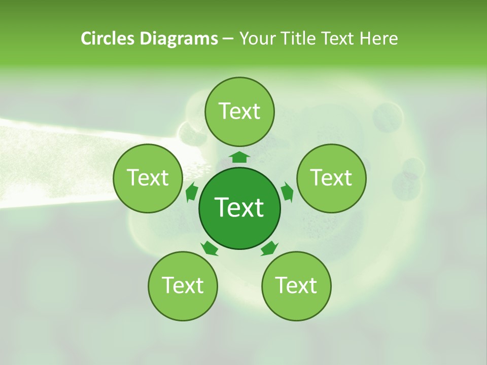 3D Green Plant Cell Matter Medical Illustration PowerPoint Template