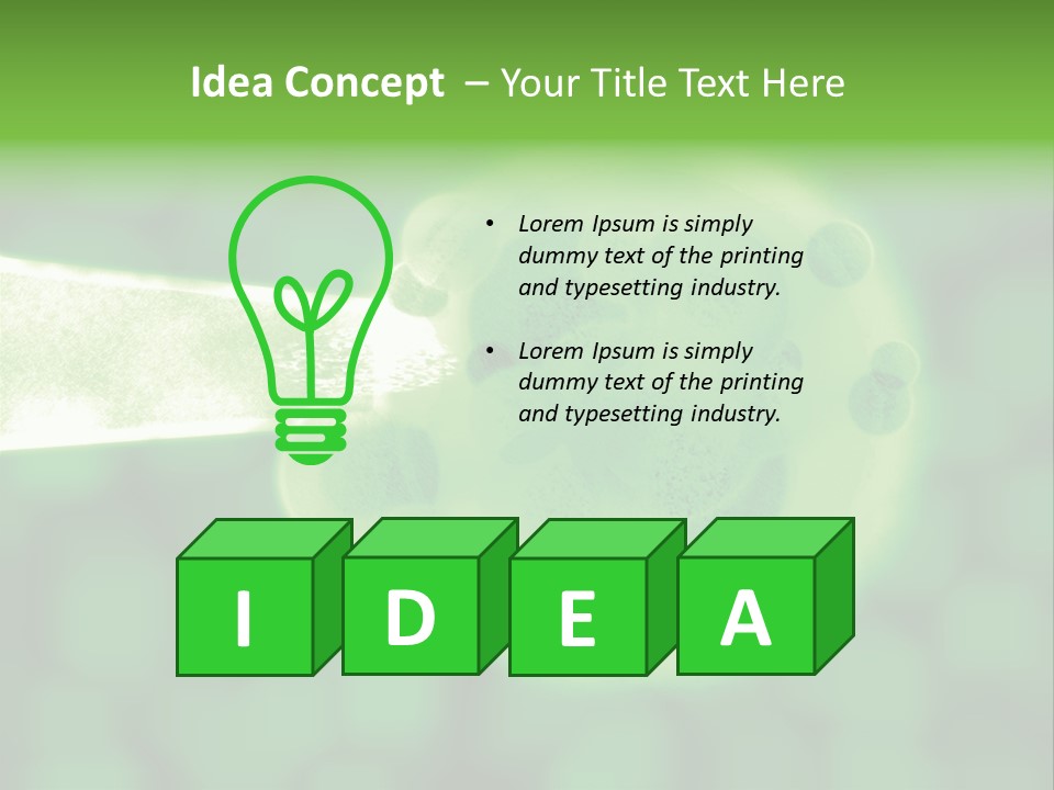 3D Green Plant Cell Matter Medical Illustration PowerPoint Template