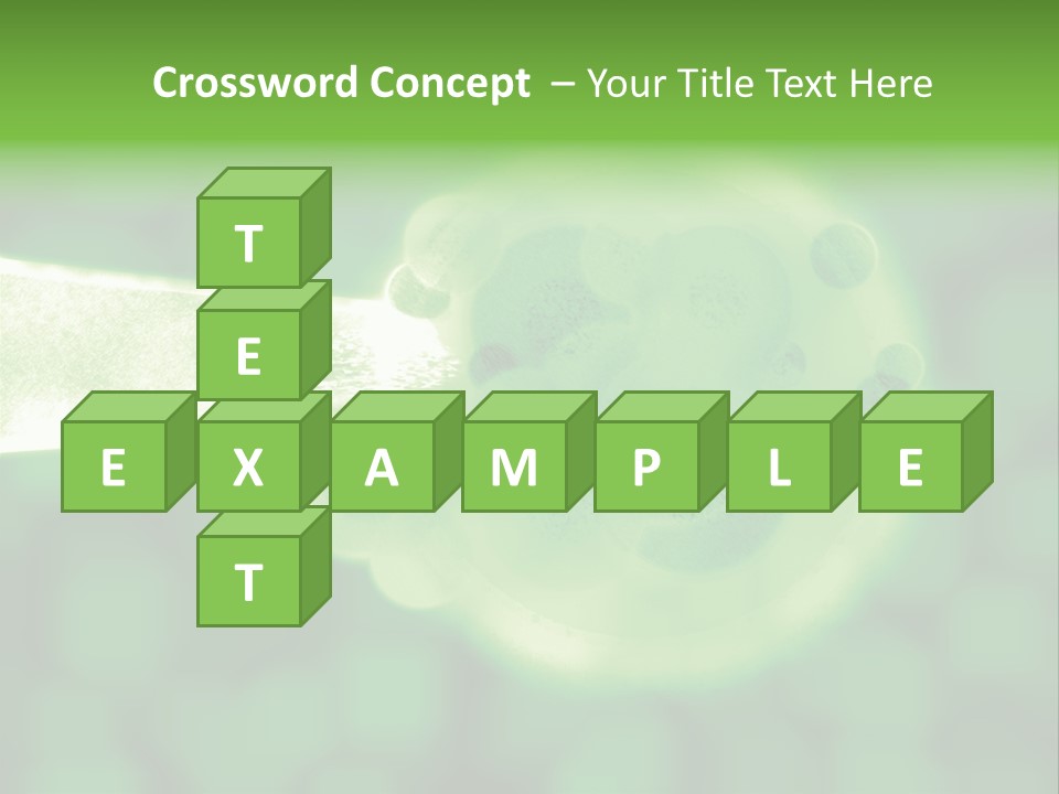 3D Green Plant Cell Matter Medical Illustration PowerPoint Template