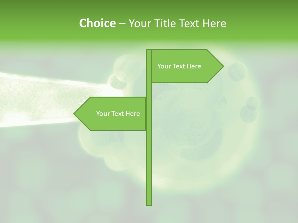 3D Green Plant Cell Matter Medical Illustration PowerPoint Template
