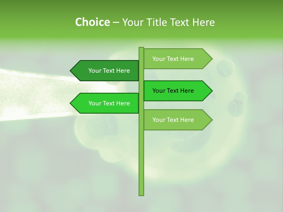 3D Green Plant Cell Matter Medical Illustration PowerPoint Template