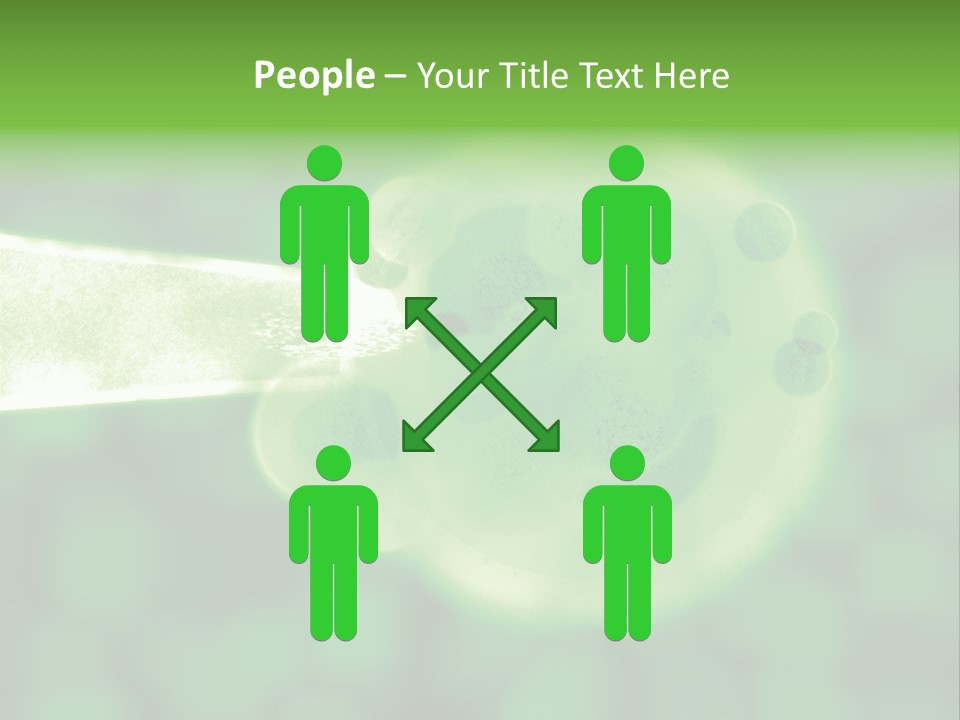 3D Green Plant Cell Matter Medical Illustration PowerPoint Template