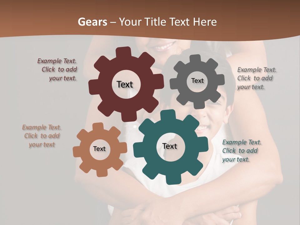 An Indian Mother With Her Two Sons PowerPoint Template