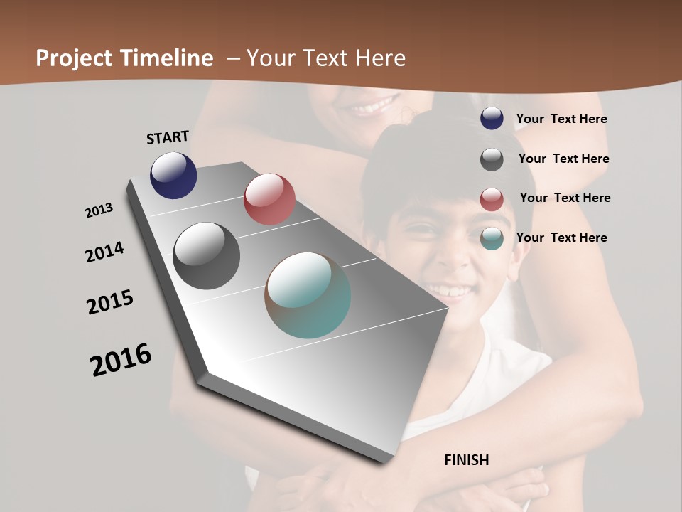 An Indian Mother With Her Two Sons PowerPoint Template