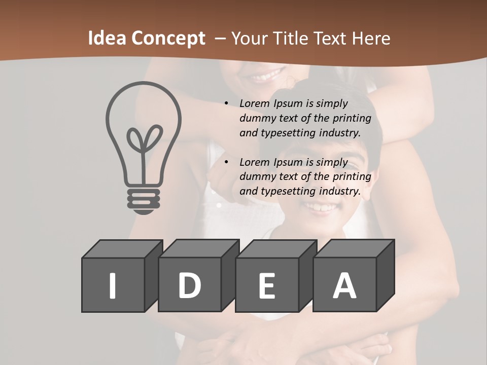 An Indian Mother With Her Two Sons PowerPoint Template