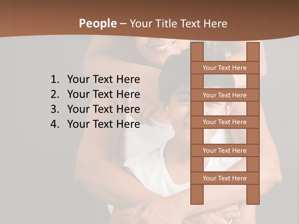 An Indian Mother With Her Two Sons PowerPoint Template