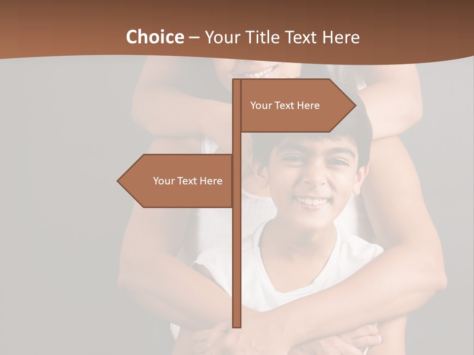 An Indian Mother With Her Two Sons PowerPoint Template