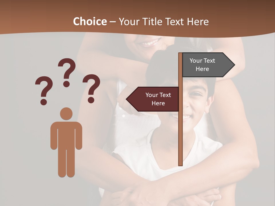 An Indian Mother With Her Two Sons PowerPoint Template