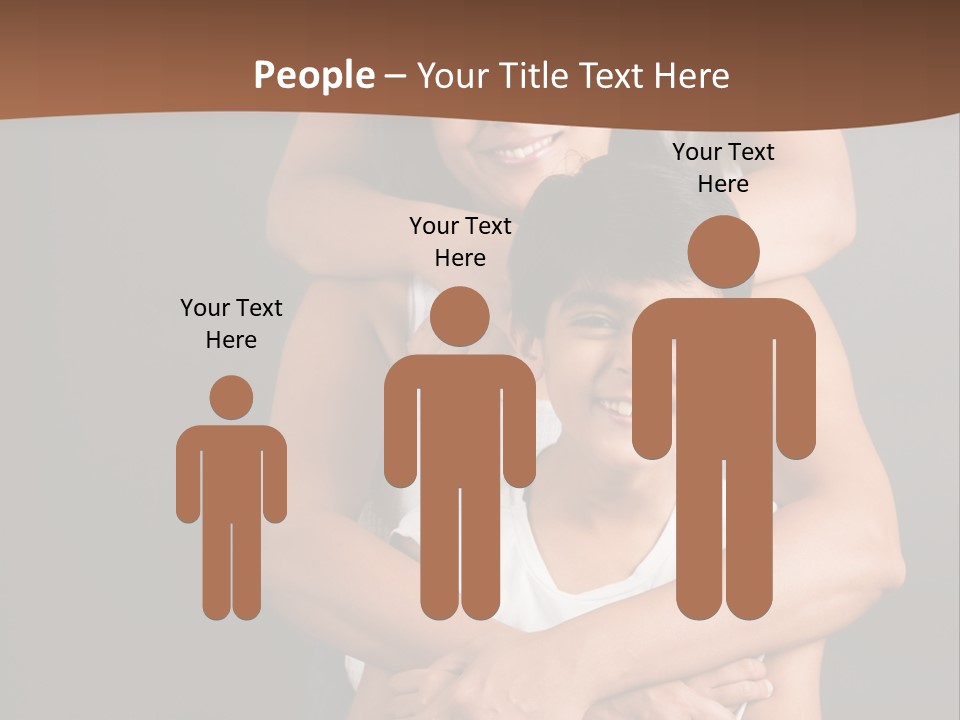 An Indian Mother With Her Two Sons PowerPoint Template
