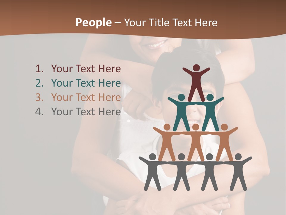 An Indian Mother With Her Two Sons PowerPoint Template