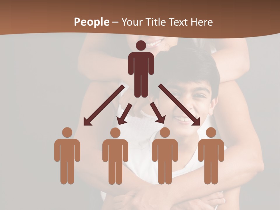 An Indian Mother With Her Two Sons PowerPoint Template
