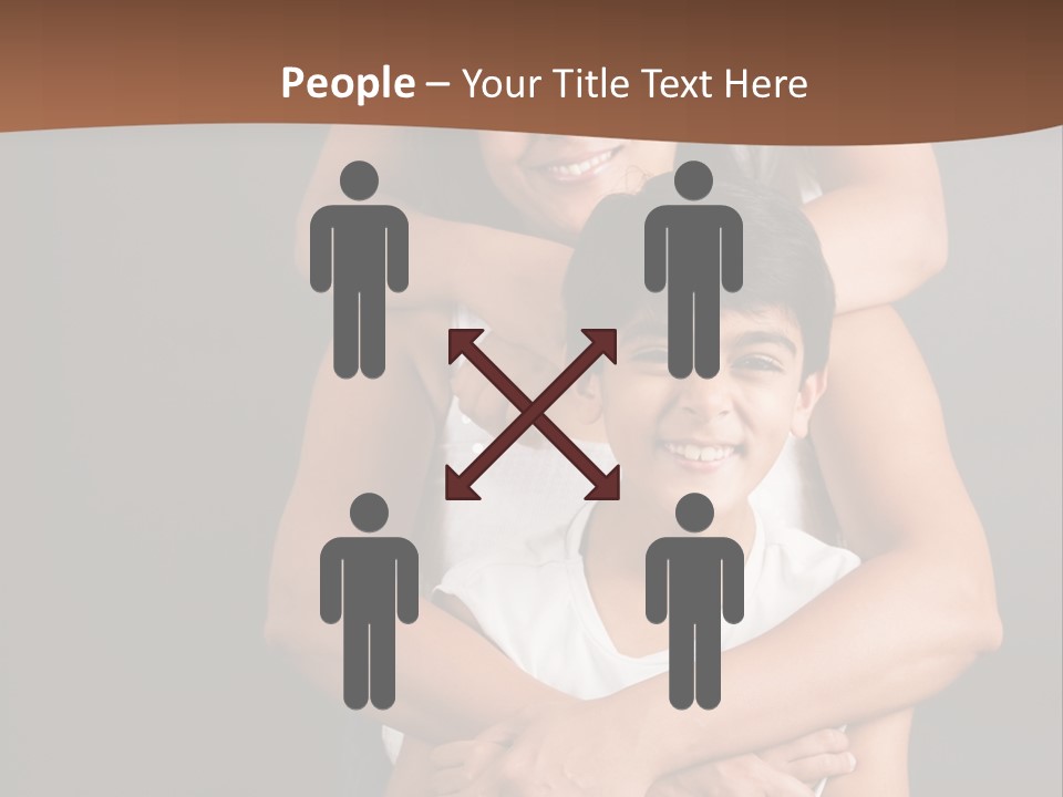An Indian Mother With Her Two Sons PowerPoint Template