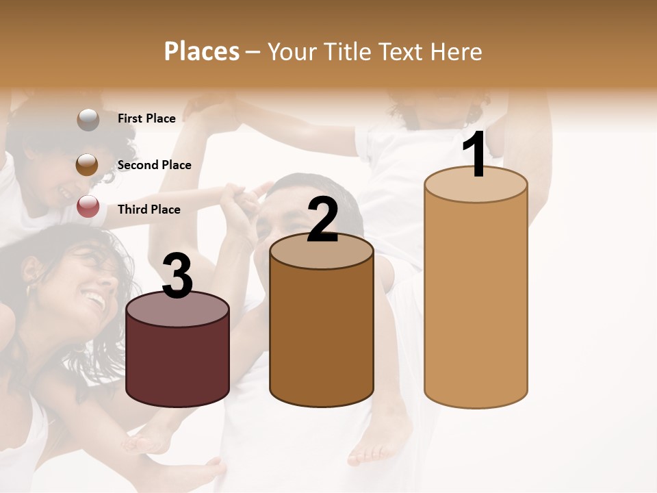 Family Lifestyle Portrait Of A Mum And Dad With Their Two Kids Having Fun PowerPoint Template