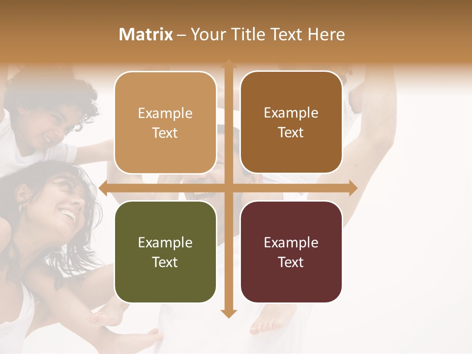 Family Lifestyle Portrait Of A Mum And Dad With Their Two Kids Having Fun PowerPoint Template